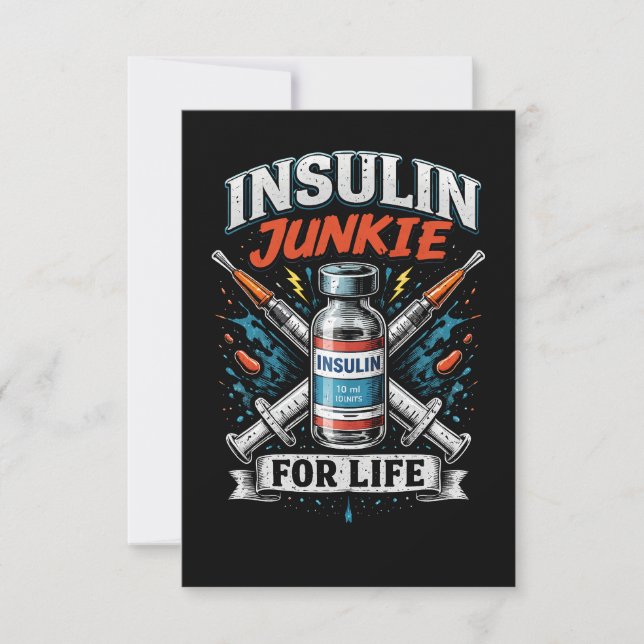 Insulin-Junkie fürs Leben Dankeskarte (Vorderseite)
