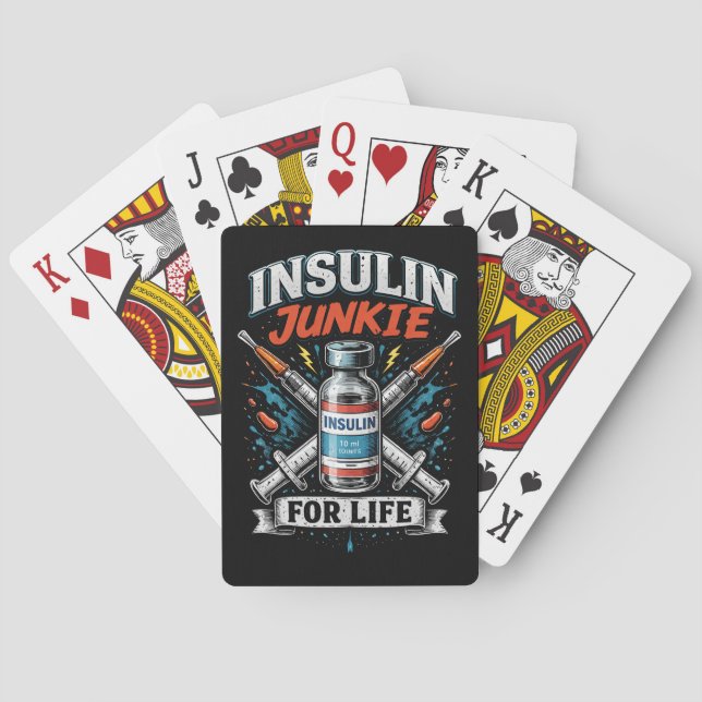 Insulin-Junkie fürs Leben Spielkarten (Rückseite)