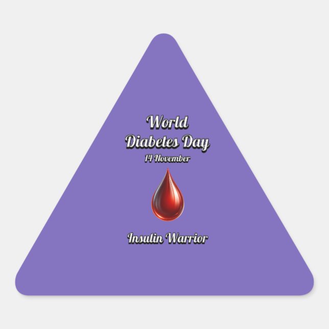 Insulin Warrior Weltdiabetestag. Dreieckiger Aufkleber (Vorderseite)