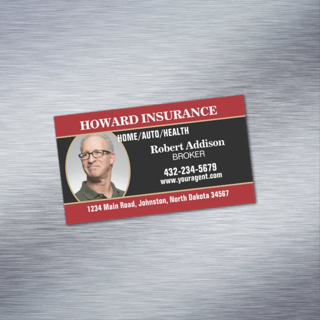 Insurance Agent or Any Company Magnetische Visitenkarte (Beispiel)