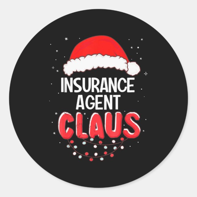 Insurance Agent Santa Claus Christmas Matching Cos Runder Aufkleber (Vorderseite)