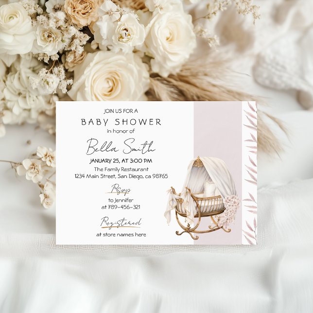 intage Bassinet Floral Baby Shower Einladung (Von Creator hochgeladen)