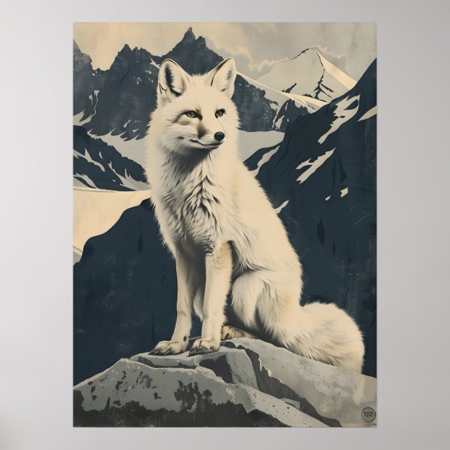 Intage Illustration of the Arctic Fox Poster (Vorne)