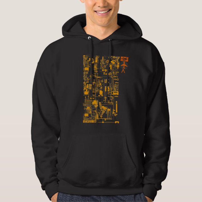 Integrieren Sie 1,0 orange und schwarzen Hoodie (Vorderseite)