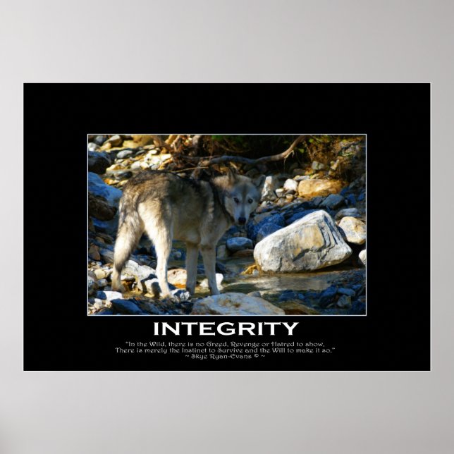 INTEGRIERTE Motivierend WOLF Art Print Poster (Vorne)