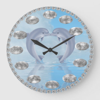 INTEGRIERTES DOLPHIN-LOVERS-ZEICHEN GROßE WANDUHR