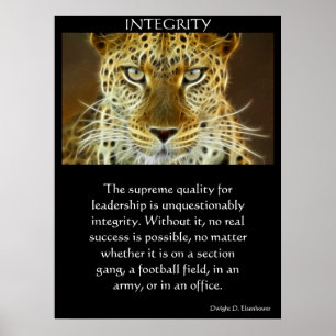 INTEGRITY Chinesischer Bengalischer Tiger mit weiß Poster