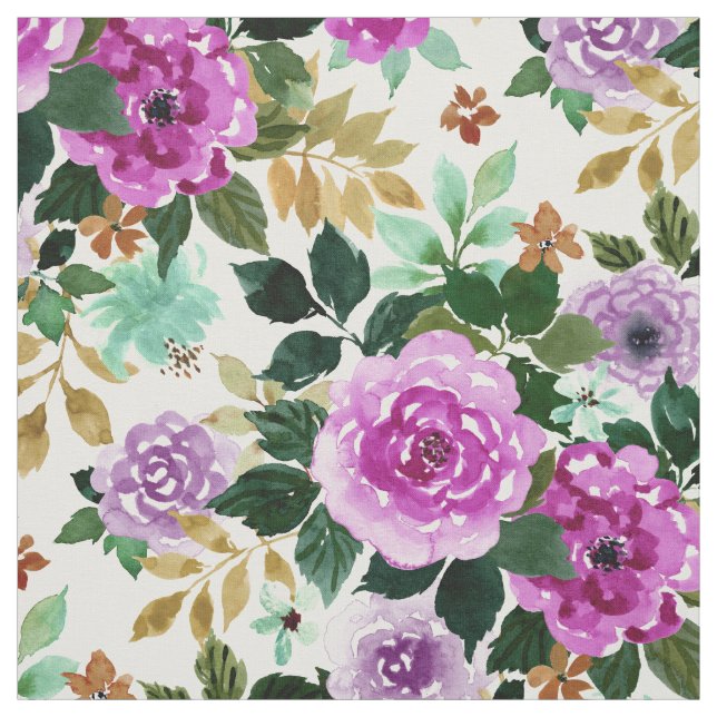 INTEGRITY Lila Minze Gold Floral Stoff (Muster)