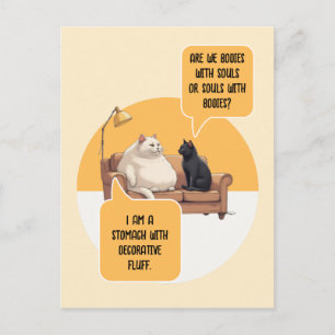 Intellektuell humorvolle Katzenphilosophie lustige Postkarte