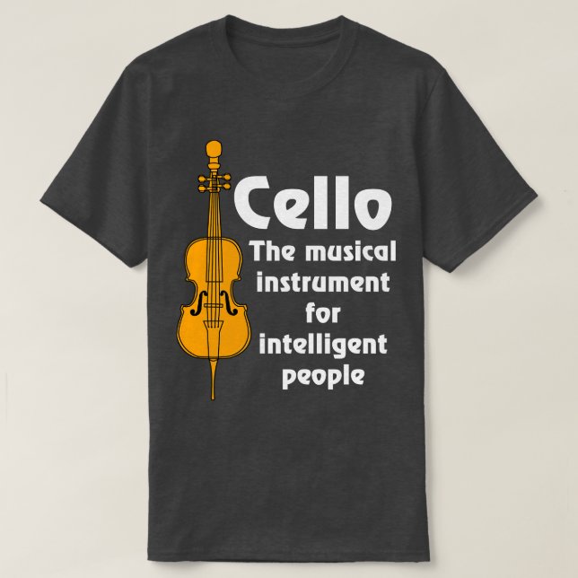 Intelligent Cello White Text T-Shirt (Design vorne)