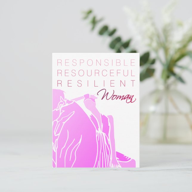 INTELLIGENT FRAU POSTKARTE (Stehend Vorderseite)