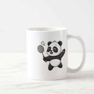 Intelligent Panda Playing Badminton Funny Humour Kaffeetasse