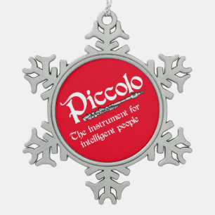 Intelligent Piccolo Schneeflocken Zinn-Ornament