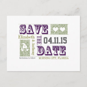 intelligent und Chic Save the Date wedding Ankündigungspostkarte