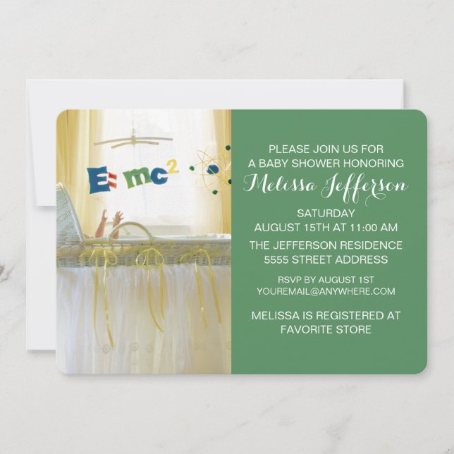 Intelligent vom Start New Baby Einladung (Vorderseite)