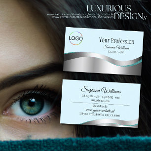 Intelligente Aquamarine Silber-Dekoration mit Bran Visitenkarte