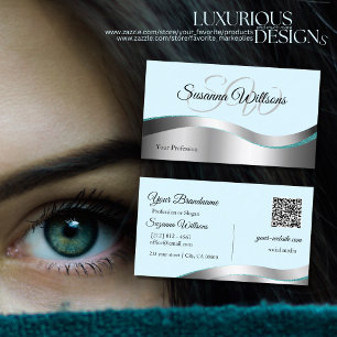 Intelligente Aquamarine Silber-Dekoration mit QR-I Visitenkarte