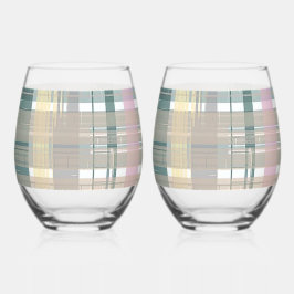 Intelligente Darstellung Karierter Küstenstyles Pr Weinglas Ohne Stiel