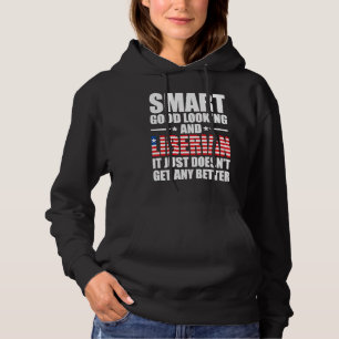 Intelligente gut aussehende liberianische Flagge L Hoodie