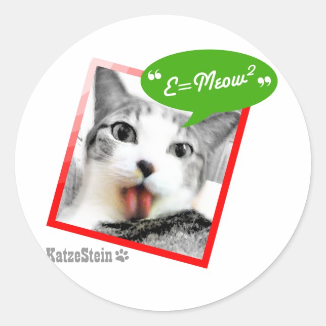 intelligente Katze Runder Aufkleber (Vorderseite)
