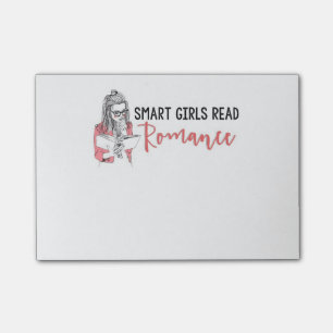 Intelligente Mädchen lasen Romance Post-it Klebezettel