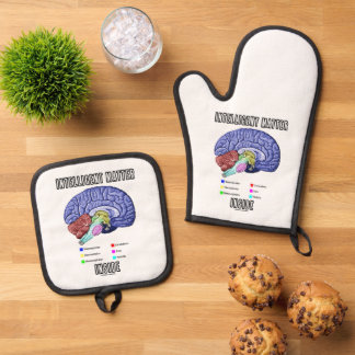 Intelligente Materie im anatomischen Gehirn Spaß Ofenhandschuh & Topflappen-Set