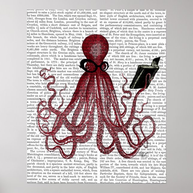 Intelligente Oktopus Poster (Vorne)