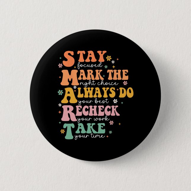 Intelligente Test Day Squad Funny Student Teacher  Button (Vorderseite)