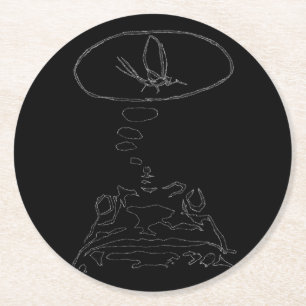 Intelligente Tiere im Internet "Hungry Frog Dreams Runder Pappuntersetzer