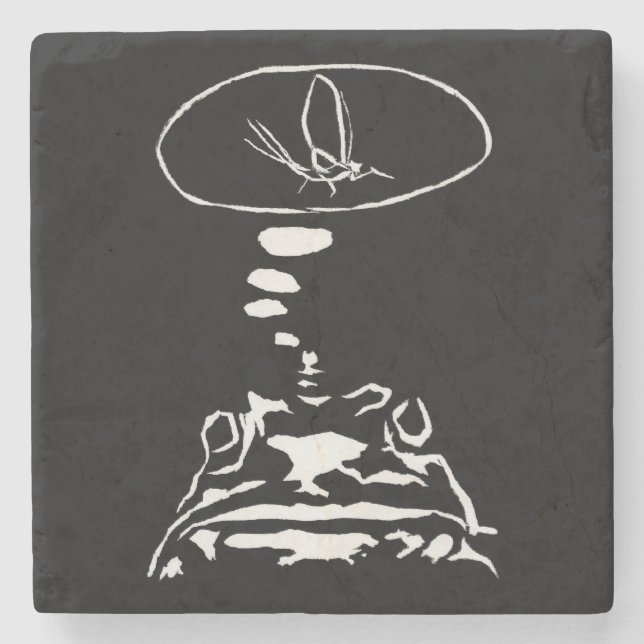 Intelligente Tiere im Internet "Hungry Frog Dreams Steinuntersetzer (Vorderseite)