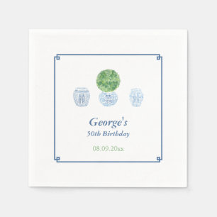 Intelligente Topiary Blau Und Grün Erwachsener Geb Serviette
