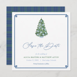 Intelligente Weihnachtsbaum Green Blue Winter Wedd Save The Date