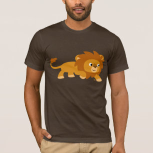 Intelligenter Cartoon-Löwe-T - Shirt