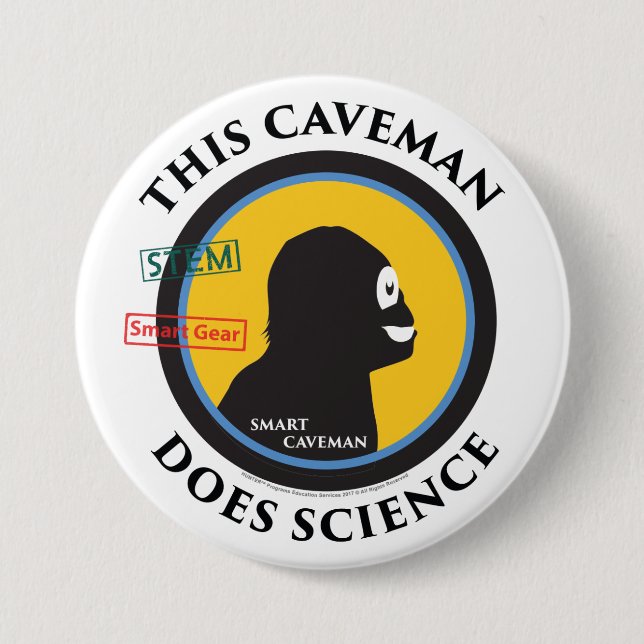 Intelligenter Gang-Wissenschafts-Höhlenbewohner Button (Vorderseite)