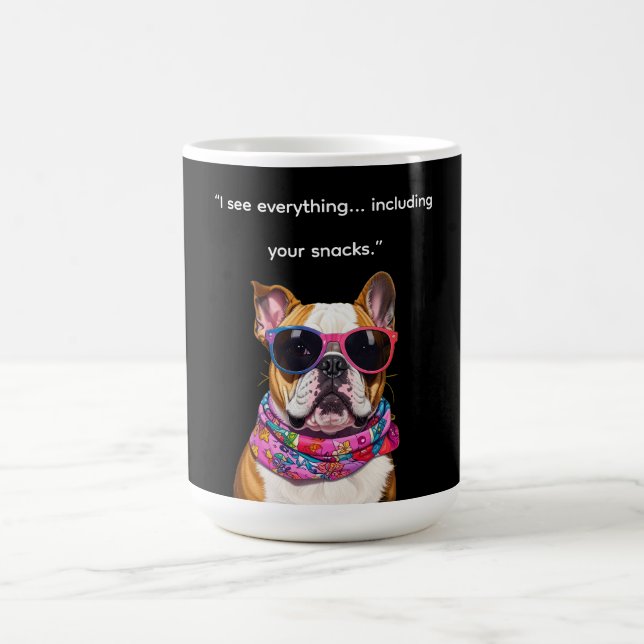 Intelligenter Hund mit Brille – Lustiger Nerd-Welp Kaffeetasse (Mittel)