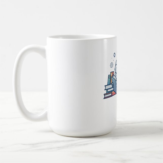 Intelligenter Nerd Gehirn liest Bücher Süßer Büche Kaffeetasse (Links)