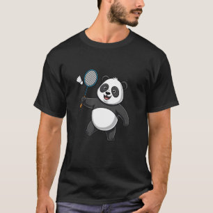 Intelligenter Panda spielt Badminton lustig humorv T-Shirt
