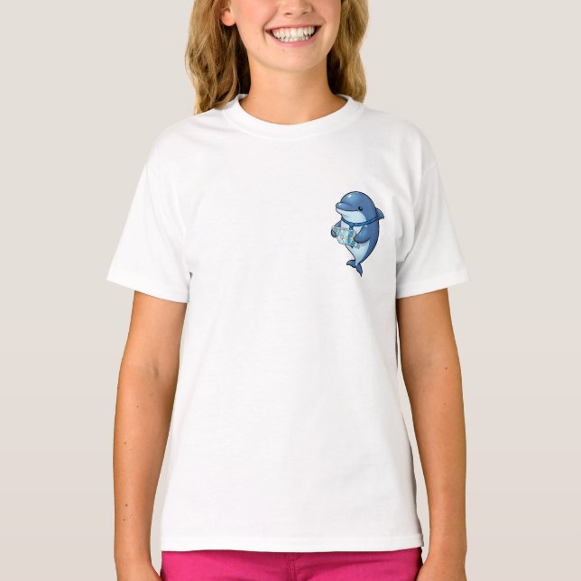 Intelligenter professioneller blauer Delfin Kinder T-Shirt (Vorderseite)