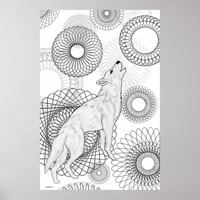 Intelligenter Wolf Poster (Vorne)