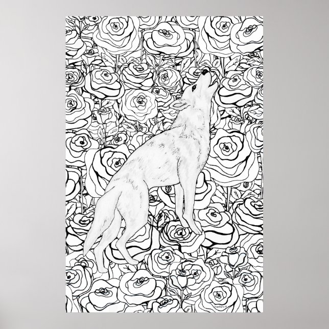 Intelligenter Wolf Poster (Vorne)
