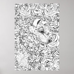 Intelligenter Wolf Poster