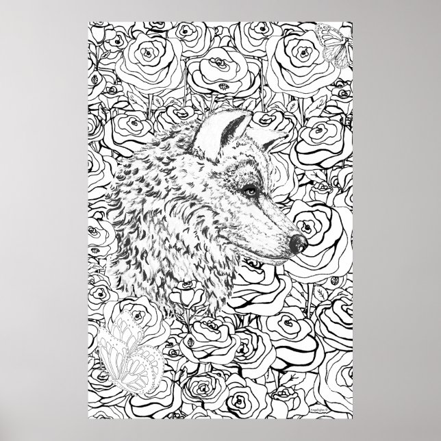 Intelligenter Wolf Poster (Vorne)