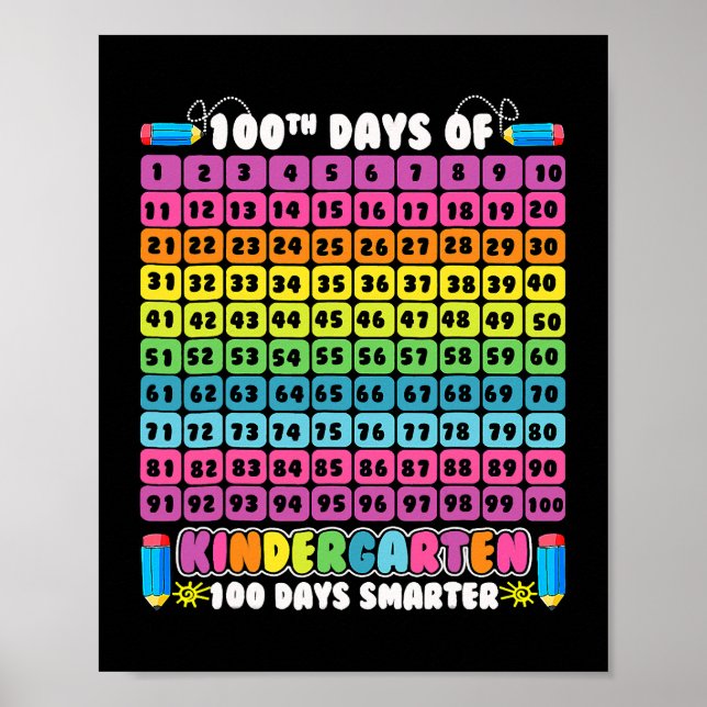 Intelligentere Zahlen 100. Kindergarten 100 Tage Poster (Vorne)