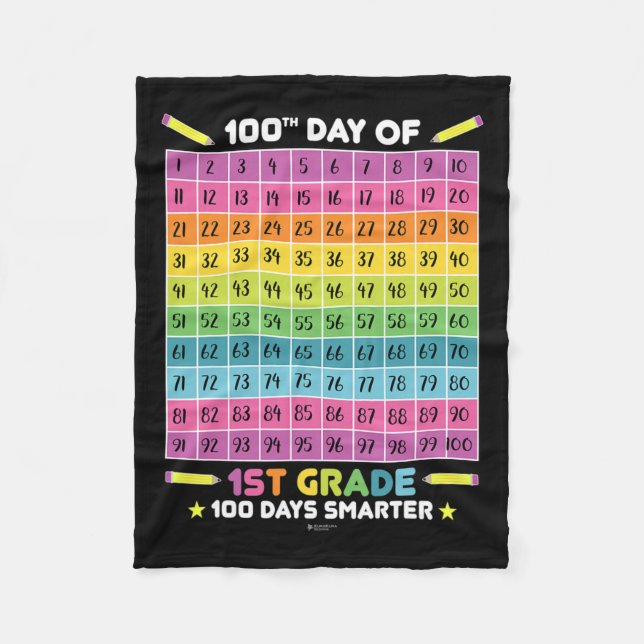 Intelligenterer 100. Schultag 1. Schulstufe Fleecedecke (Vorderseite)