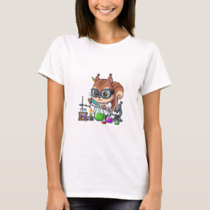 Intelligentes Eichhörnchen-Wissenschaftler bei der T-Shirt