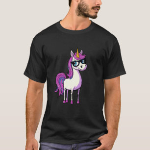 Intelligentes Einhorn mit süßen Brillen Magisches T-Shirt