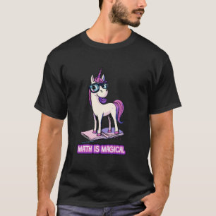 Intelligentes Einhorn Süße Brille Mathe ist Magisc T-Shirt
