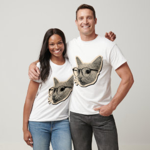 Intelligentes Katzendesign mit Brille T-Shirt