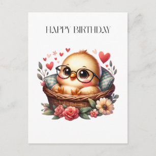Intelligentes Küken Geburtstag Postkarte