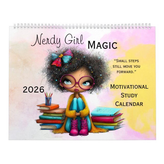 Intelligentes Mädchen Motivations-Studien-Wandkale Kalender (Titelbild)